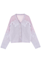 In The Cloud Wool And Mohair Cardigan - Purple